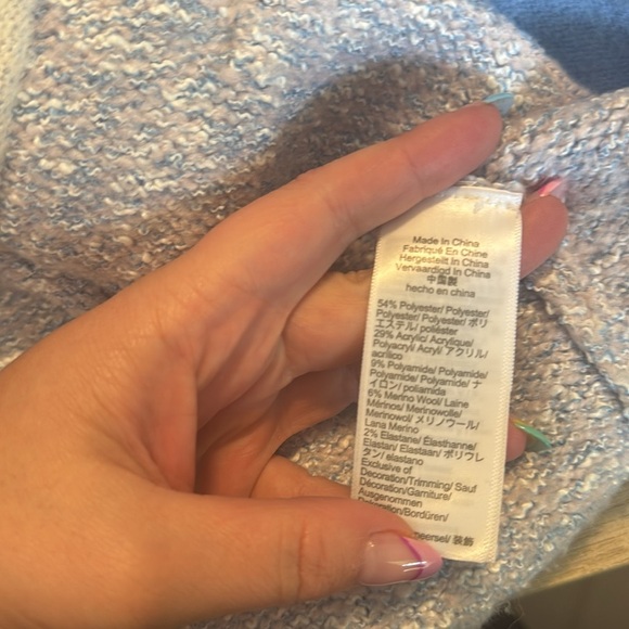 J. Crew Preppy Wool Blend Marled Sweater Lady Jacket in Lilac Seascape Size M - Picture 8 of 8